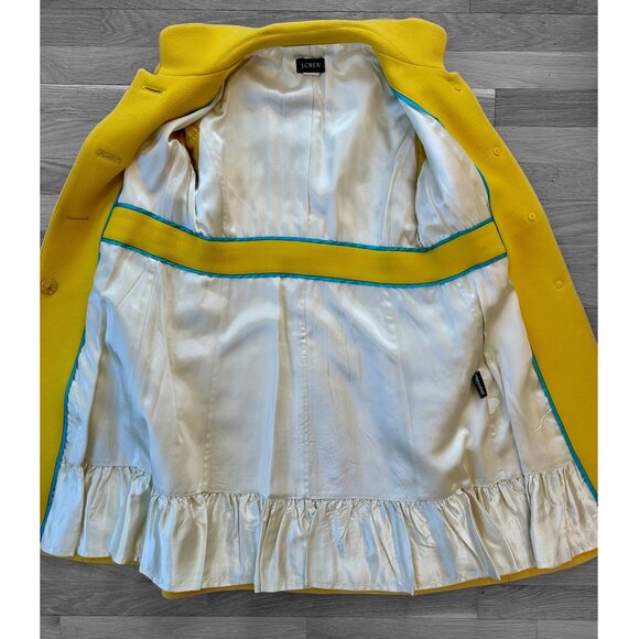 J.Crew Italian Double-Cloth Wool Ruffle Collar Coat with Thinsulate in Yellow - Picture 2 of 6